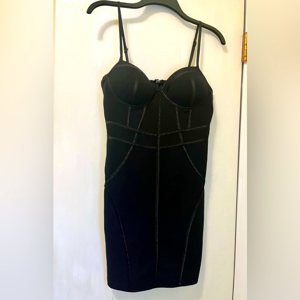 Blashe Black Bodycon Mini Sexy Club Short Tight Dress Size Large